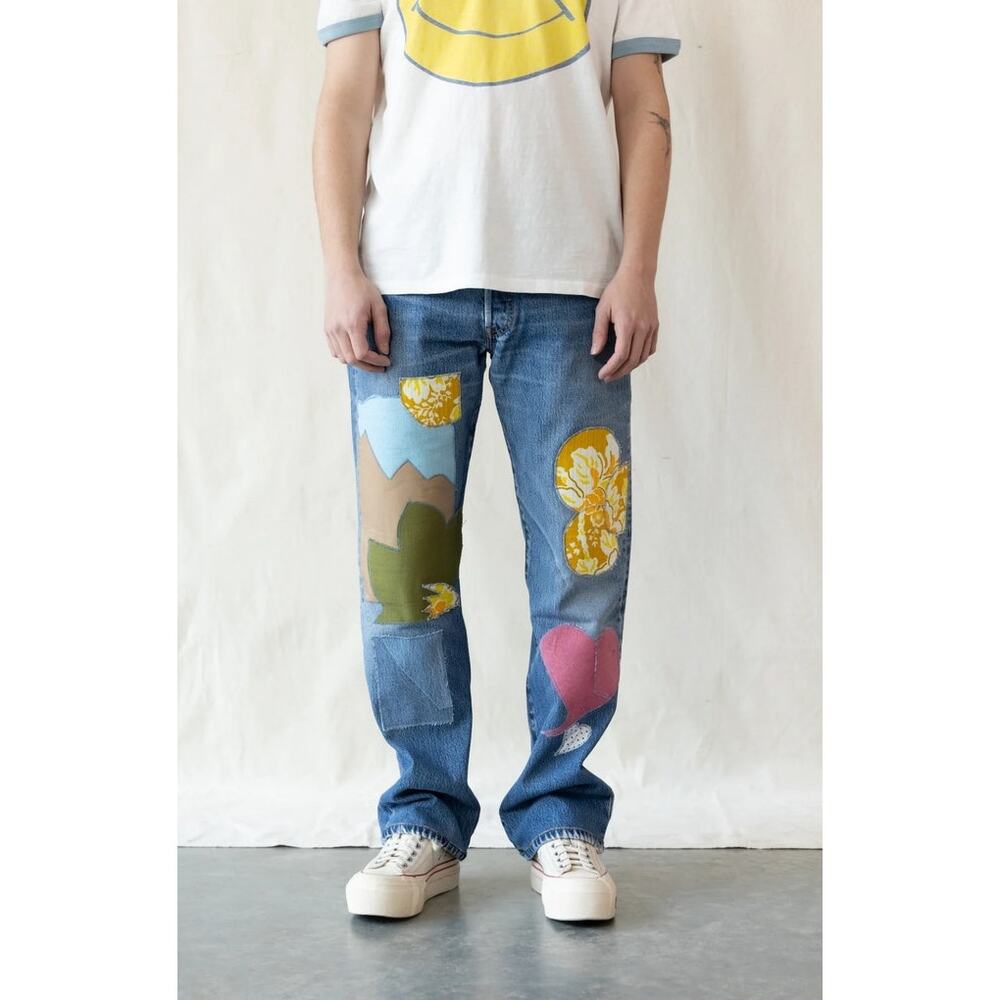 RE/DONE x Levis Patched Up 501 Assorted Indigo/Floral Jeans